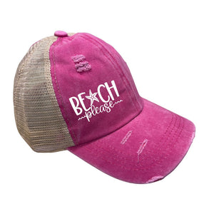 Beach Please Ponytail Cap