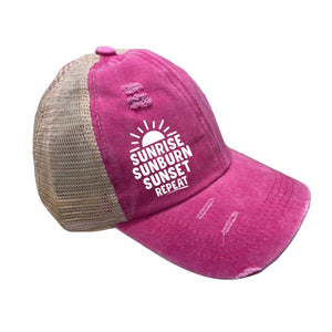 ☀️ Sunrise Sunburn Sunset Repeat Ponytail Cap